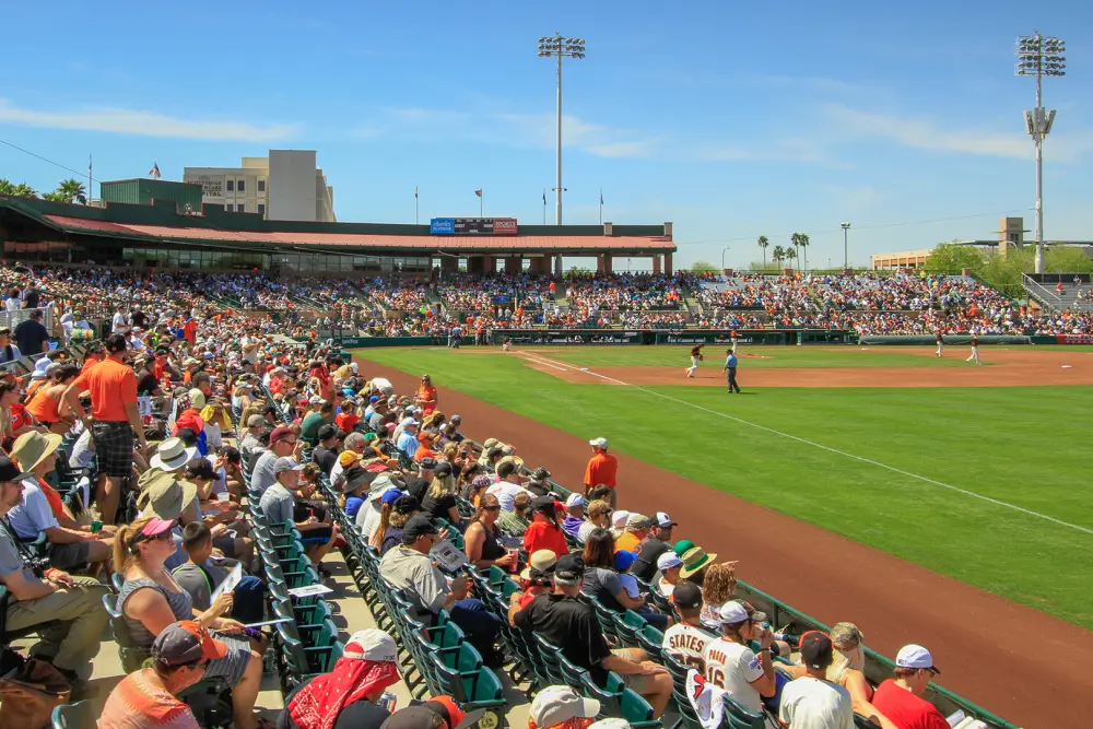 Catch Cactus League Spring Training action near Scottsdale Stadium and Salt River Fields, where sunny Arizona days and exciting baseball create the perfect getaway