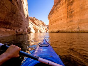 Exploring River on Kayak in Outdoor Adventure
