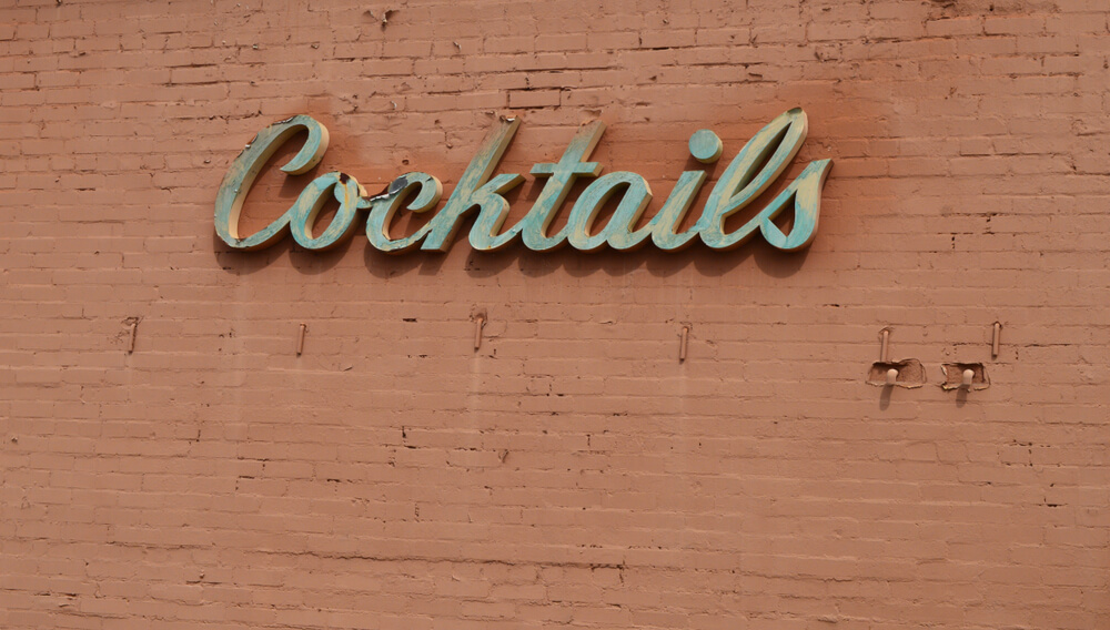 Vintage bar sign cocktails