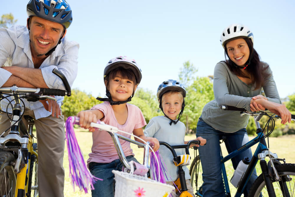 Family Riding Bikes