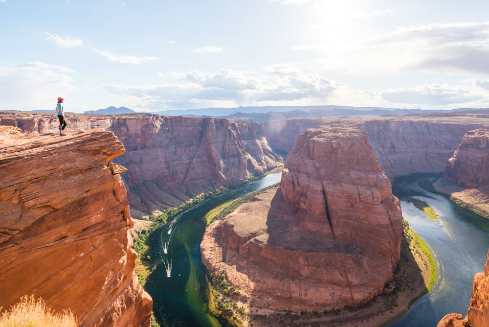 Young Woman Enjoying View of Horseshoe Bend, Arizona