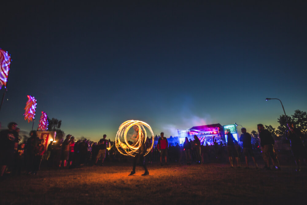 Fire Show on Music Festival.