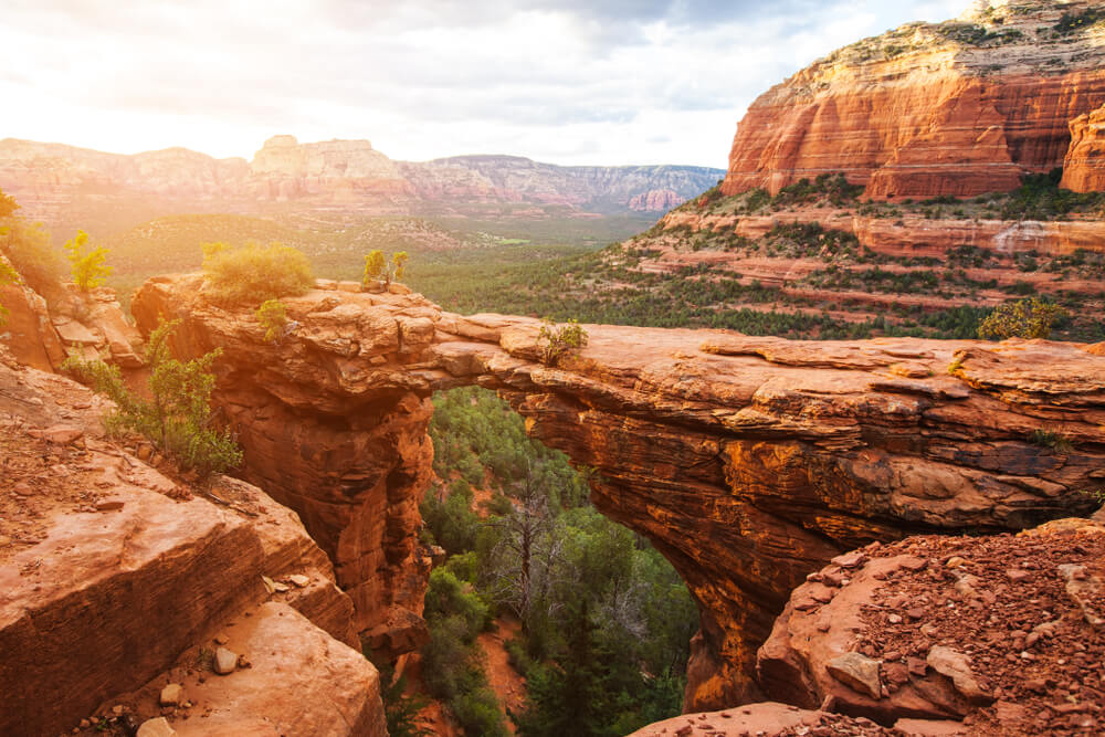 Travel in Devil’s Bridge Trail, Scenic View Panoramic Landscape, Sedona, Arizona, USA